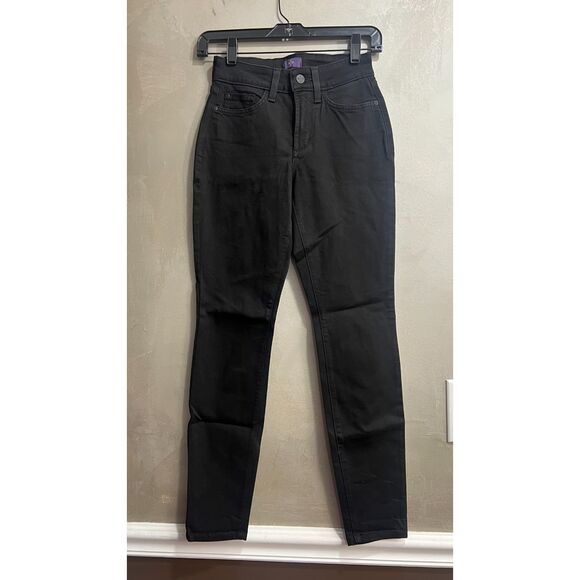 NYDJ Ami Skinny Leggings Jeans 00P Black NEW - Picture 2 of 6